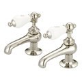 Water Creation Water Creation F1-0003-05-CL Vintage Classic Basin Cocks Lavatory Faucets - Ivory & Polished Nickel F1-0003-05-CL